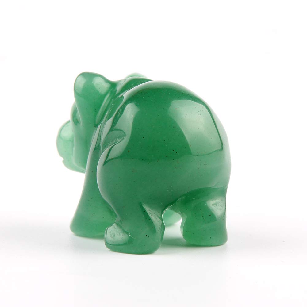 Natural Beads Semi Stone Carved Bear Green Aventurine Statue Chakra Healing Reiki Crafts (Green Aventurine)