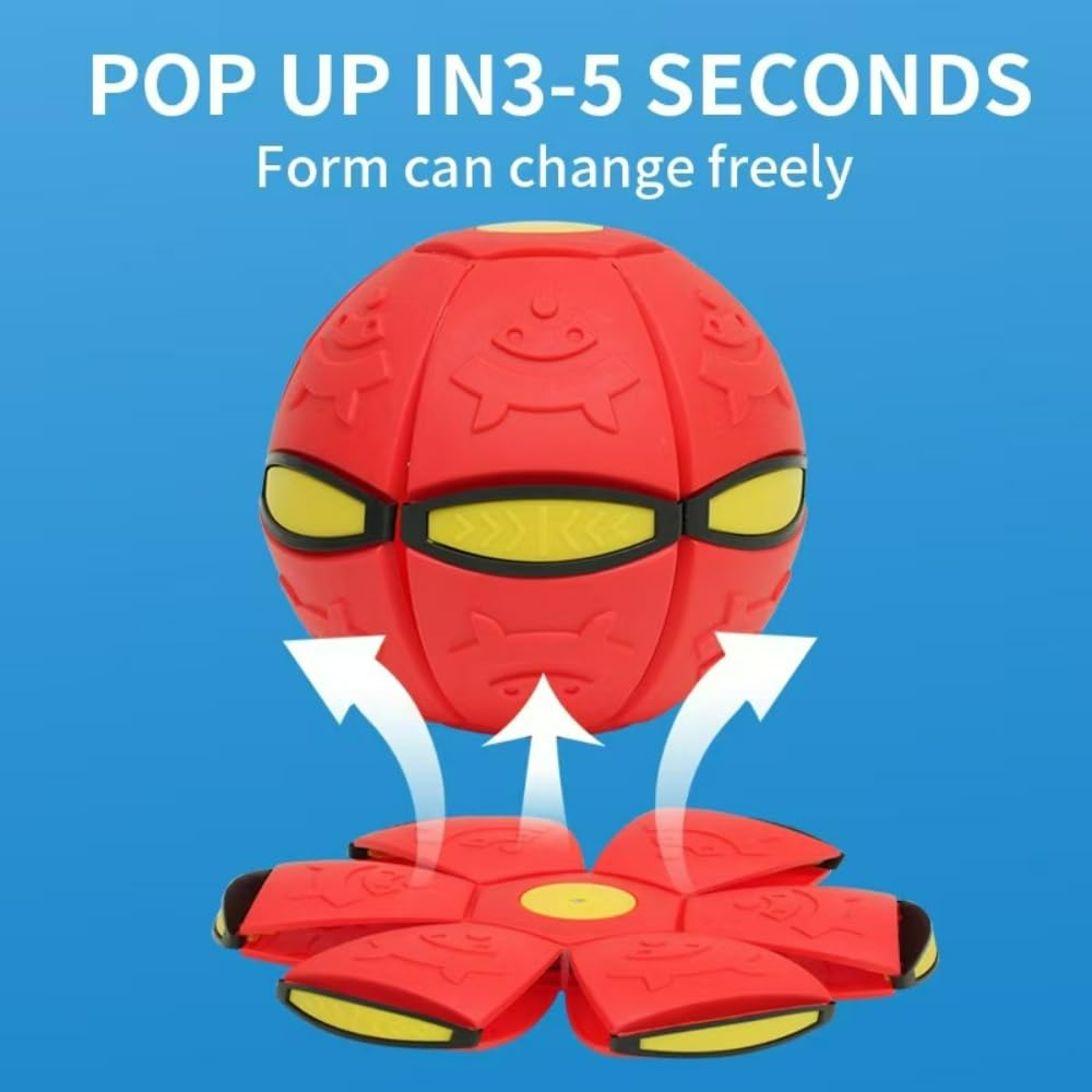2-Piece Set Dual Form Freely Switchable Magic Bouncing Ball Toy with 6 Light Suitable for Indoor & Outdoor Use