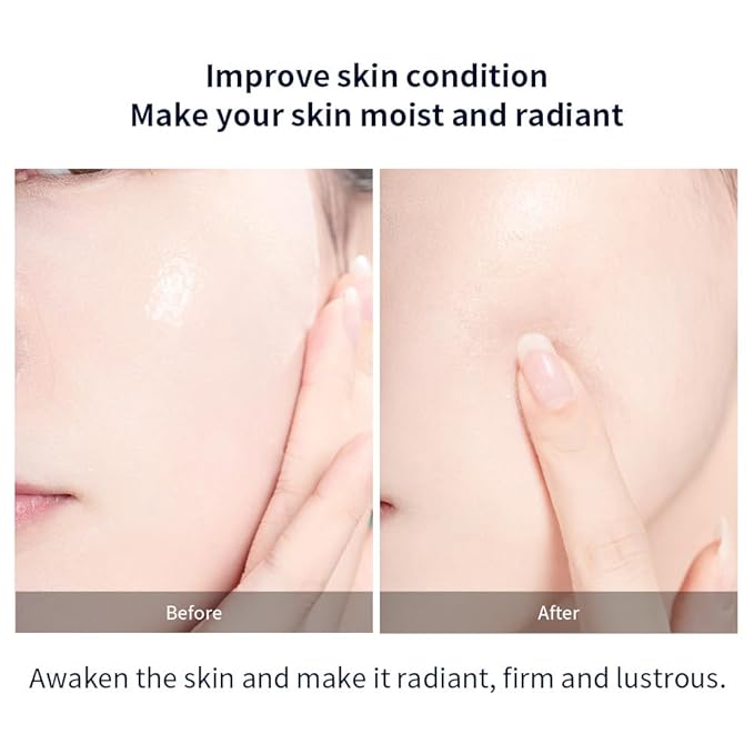 REAL DEEP HYALURONIC ACID GLOW MASK - Hydrating & Brightening Face Mask for Dry/Combination Dry Skin, Reduces Dullness & Fatigue, Camellia Fabric, 24H Moisturization