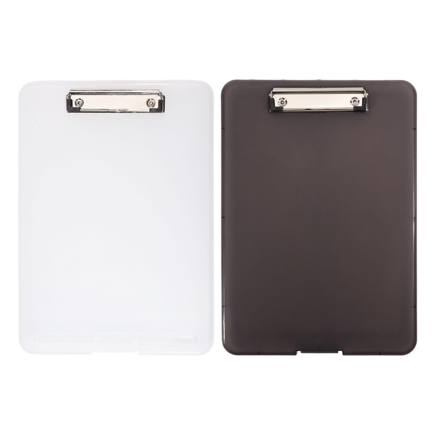 CONCHLERY 2 Pcs 2 Colors Clipboard with Storage 13.4 x 9.4 inch Plastic Clip Board Foldable Storage with Low Profile Clip for Nurses, Students, Classroom, Office, School