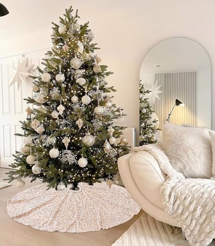 Glitter Christmas Tree Skirt 36 Inches: Champagne Gold Small Sequin Tree Skirt Cover for New Years Party