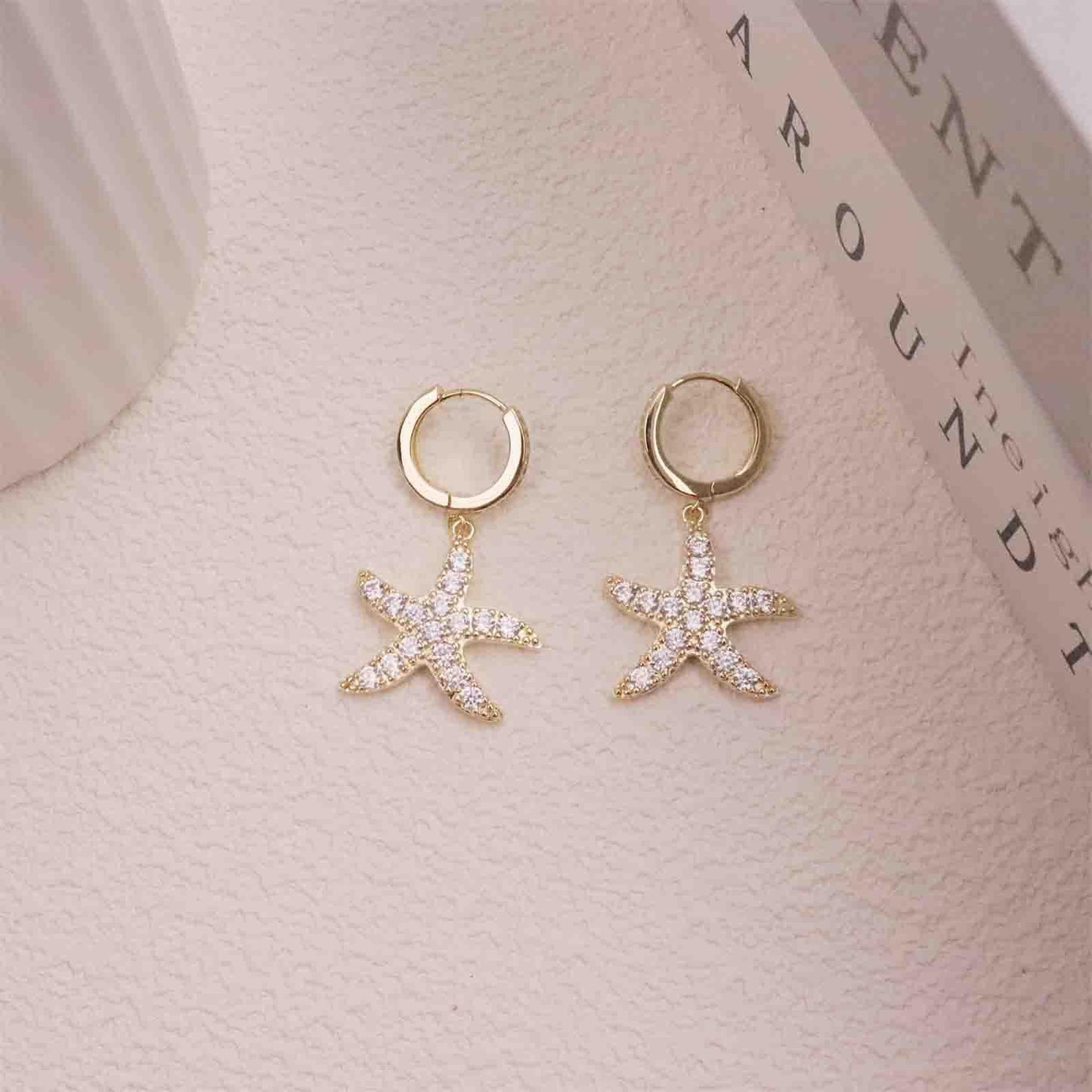 ToHeart Gold Starfish Dangle Earrings