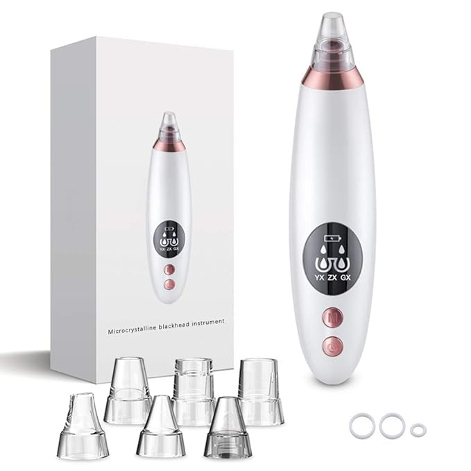 Yafei Pore Vacuum Removed Blackheads 2021 Upgraded Strong Suction Rechargeable Removing Black Heads USB Rechargeable Blackhead Removal Pimple for Women & Men Gray