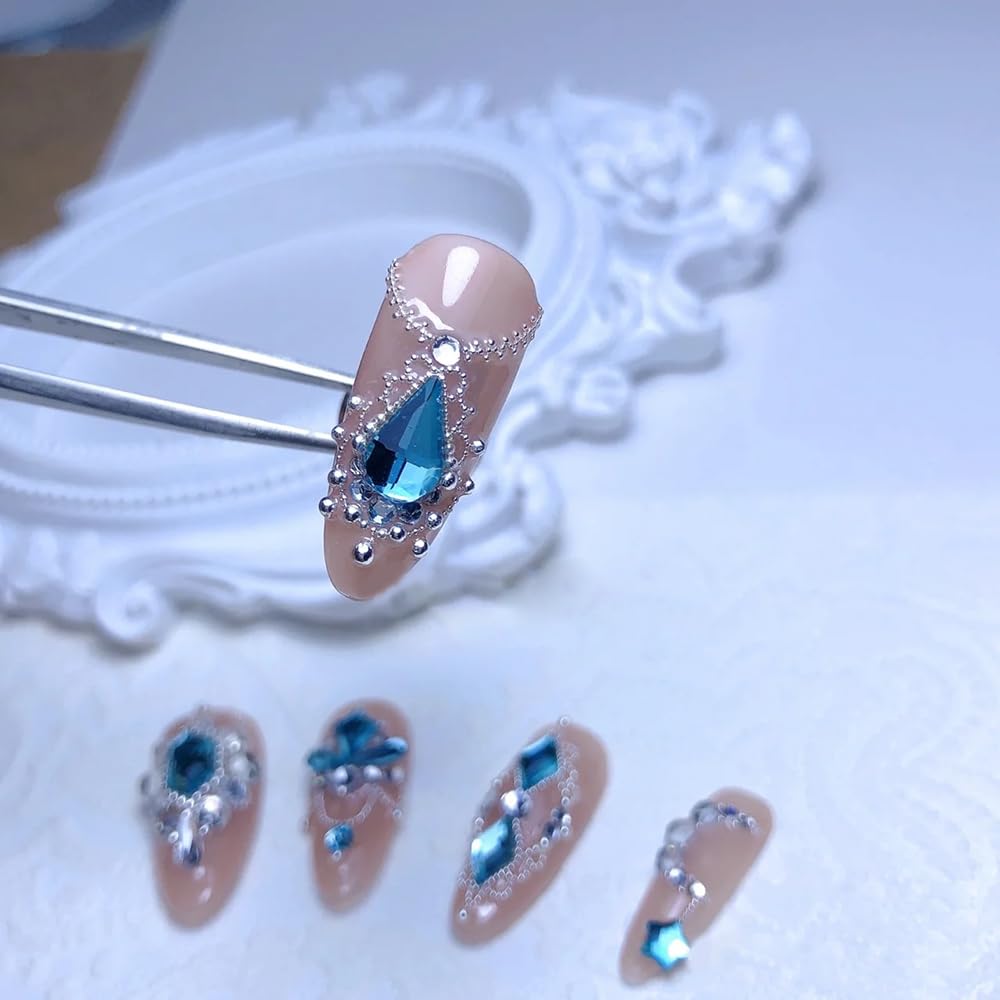 DZHILHMX Small Nail Beads - Gold Silver Rose, Multi Size 3D, Round, Metal, Mini Steel Beads Ball Caviar, Nail Charms Design for Nail Art