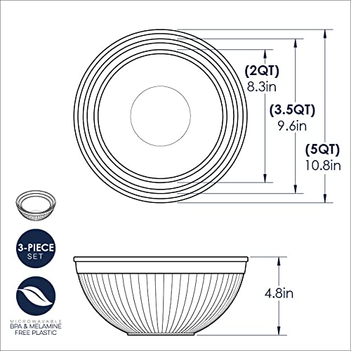 Nordic Ware Prep and Serve Mixing Bowls Set, 3-Piece, Earth-Tones