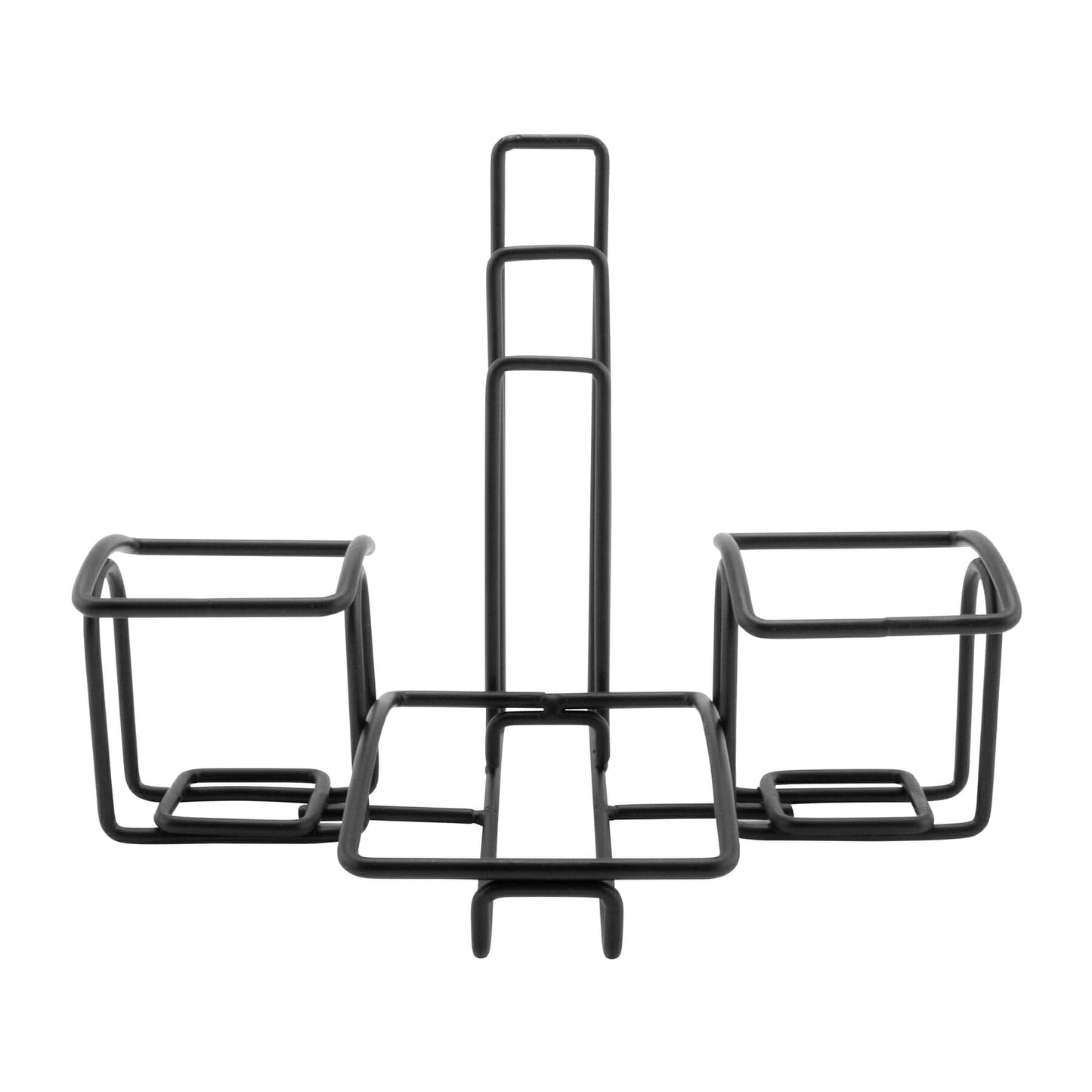 G.E.T. 4-931615 Metal Two Compartment Condiment Caddy with Menu Holders, Iron, Black