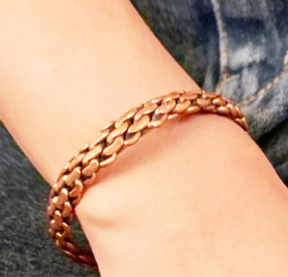 Touchstone Copper bracelet Tibetan style. Hand forged with solid and high gauge pure copper. Elegant weave pattern.