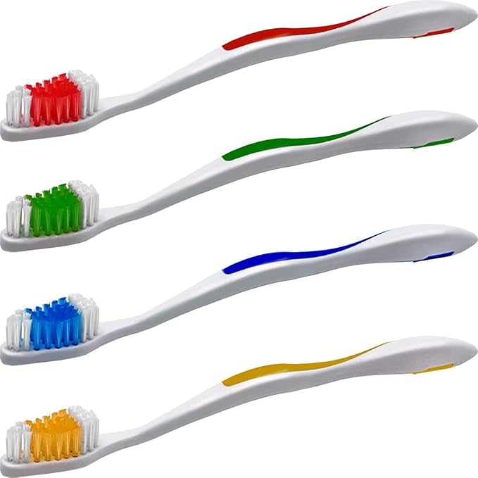 Extra Hard and Firm Bristle Adult Toothbrush 72-Count, Bulk Toothbrush, Hard Bristles, Value Pack for Travelling, Hotels, Donations