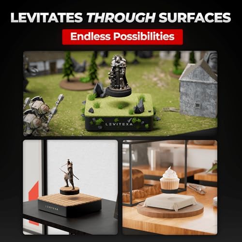 Levitexa Nimbus Levitating Display - Floating Display, Levitating Stand, Levitation Decor, Magnetic Stand, Magnetic Levitation for Figures and Toys Square Base
