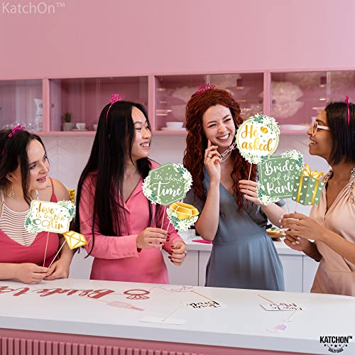 KatchOn Bridal Shower Photo Booth Props - Pack of 35 | Green Decorations for Bridal Shower and Bachelorette Party