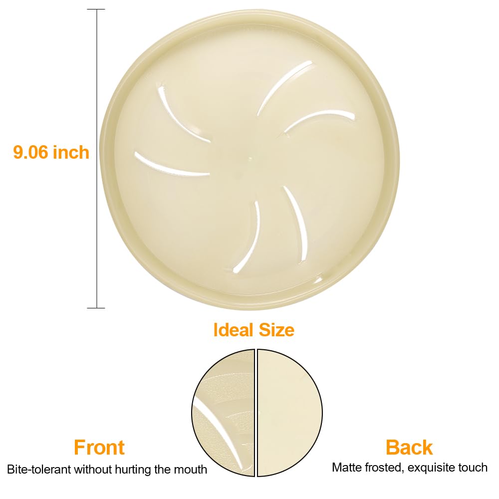 HONGEZEY Glow-in-The-Dark Flying Discs, Interactive Dog Flyer Toys, Soft Lightweight Dog Catch and Fetch Toys, Floats in Water & Safe on Teeth, 9 inch (Large, Glow)
