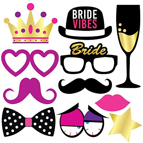 Bachelorette Photo Booth Props - 36 Pieces - Bride Tribe Bridal Shower Party Supplies and Gifts