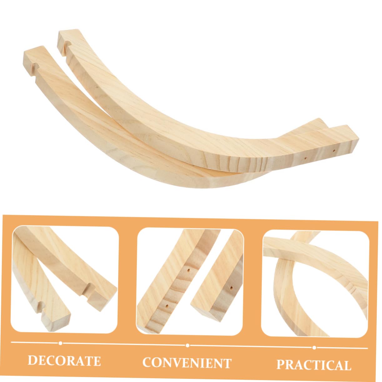 Abaodam 2pcs Indoor Outdoor Plant Hangers Wall Hooks Solid Wooden Hooks for Hanging Plants Decorative for Garden Patio
