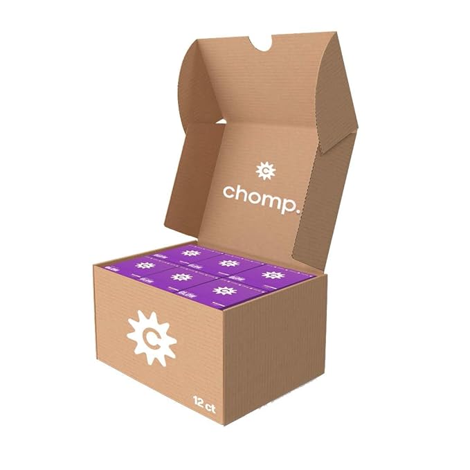 Chomp Gums - Glow - Beauty Gum (12 Pack) - Healthy Chewing Gum - Pomanox + Biotin + Zinc - Supports Healthy Skin, Hair, & Nails - Pomegranate Flavor - Gluten & Sugar Free - Aspartame & Sucralose Free