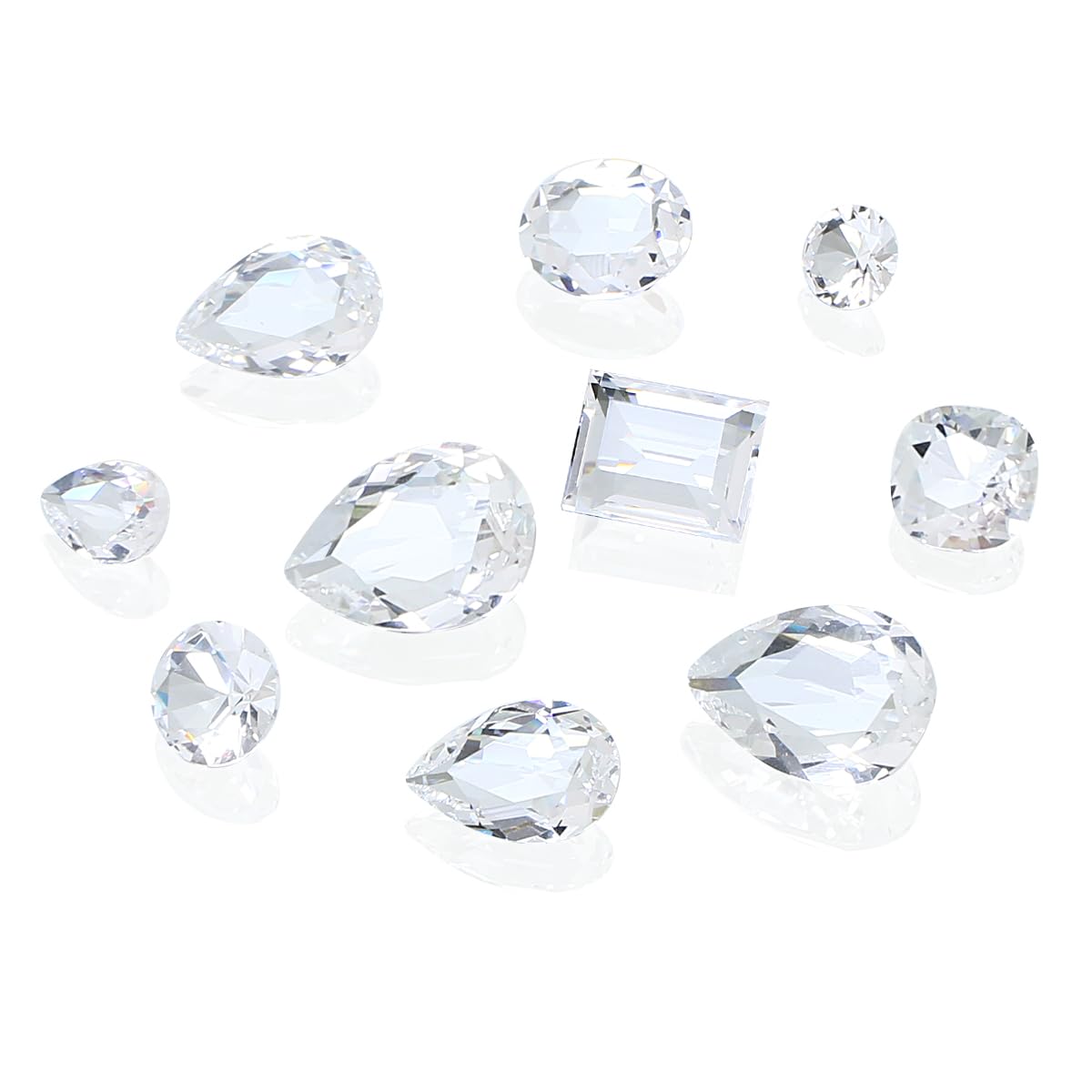 DONGZHOU Transparent Big Nail Rhinestones,Mixed Shape Large Nail Art Rhinestone Nail Charms Pointed Fancy Stone Diamond Gems for Nail Art DIY Craft