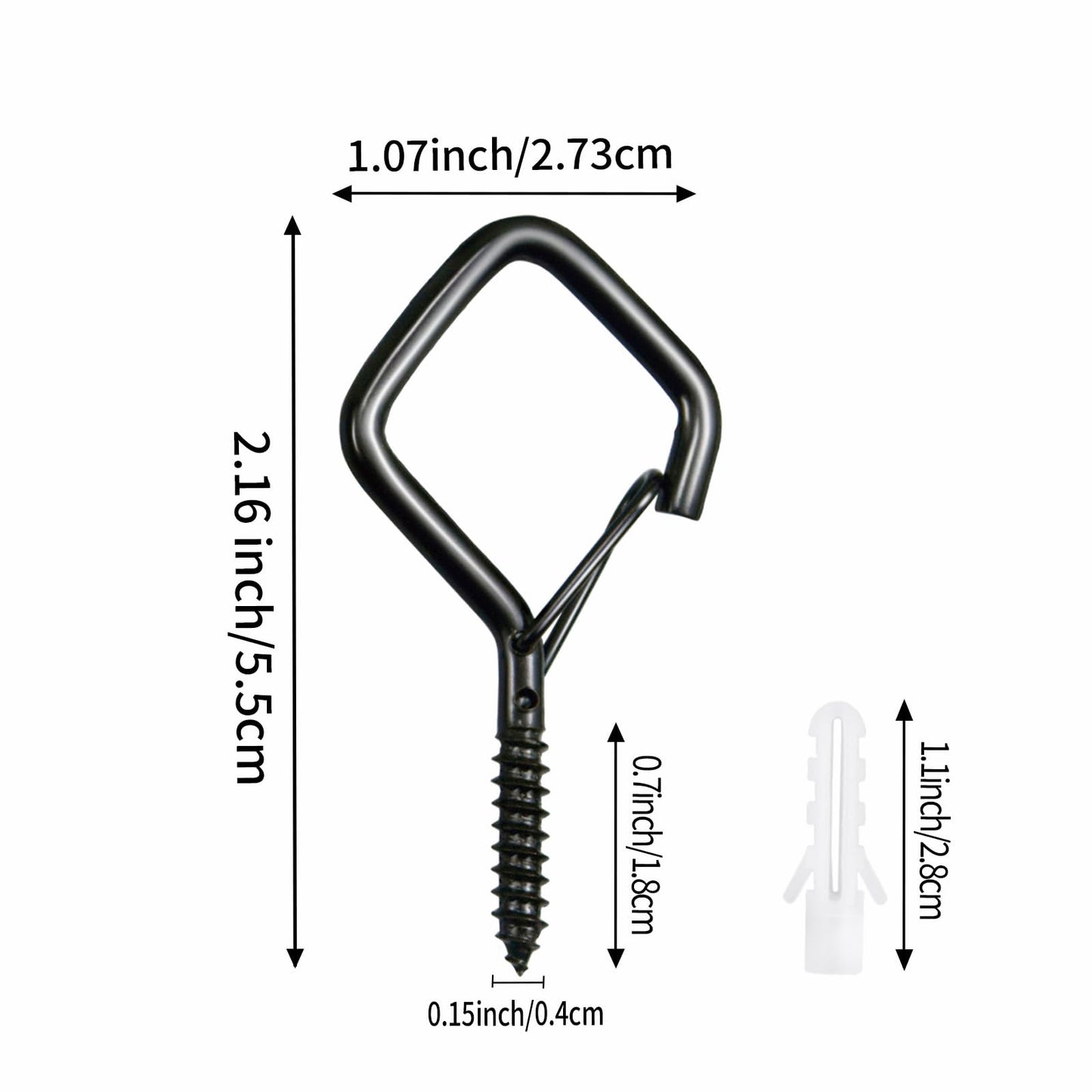 Viweolm 60 Pcs Black Eye Hooks Screw Heavy Duty,Ceiling Hooks for Hanging Plants,String Lights,Cup,Wind Chime,Bird Feeders. Plant Hanger Indoor&Outdoor