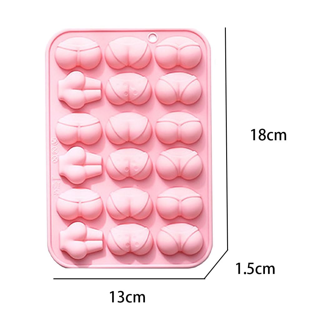2 Pcs BUTT Funny Shape Silicone Mold for Birthday Single Party Baking Pan Handmade DIY Mousse Chocolate Fondant Soap Cake Ice Cube Mould Tool Novelty Cake Pans Set Kit Y1