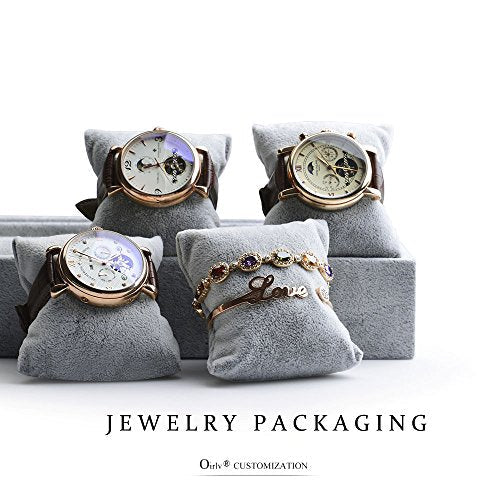 Oirlv Premium Velvet 12 Grid Jewelry Organizer Tray with Removable Pillow Watch Organizer Jewelry Tray Bracelet Bangle Watch Display Holder - size: 12 Grid Tray with Pillow