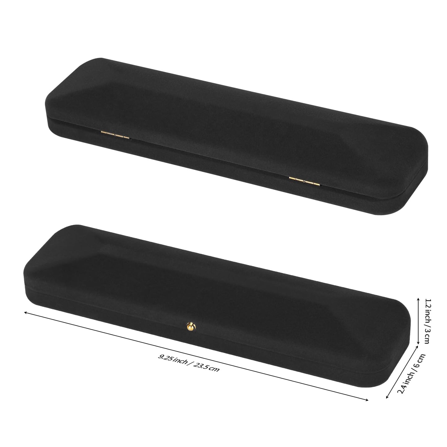KUKUVR 2 Pieces Velvet Necklace Bracelet Gift Box, Jewelry Long Chain Holder Display Storage case for Women men (Black)