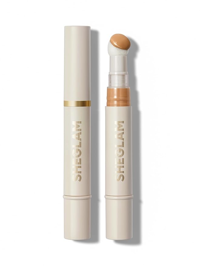 SHEGLAM Complexion Boost Concealer Sponge-Head Applicator Matte Liquid Concealer Long Lasting Brightening Color Corrector Weightless All-Day Long Lasting Hydrating Concealer-Warm Vanilla