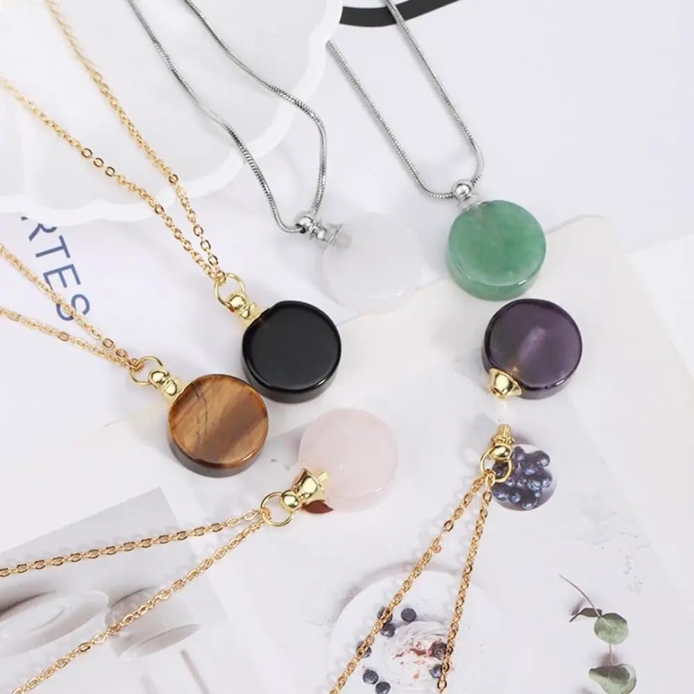 Generic 925 Sterling Silver & 14K Gold Filled Essential Oil Necklace for Women & Men, Clay Core, Neutral