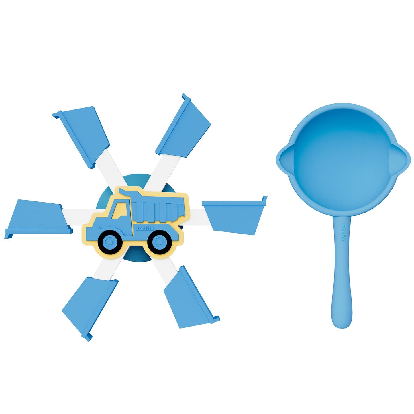 Roslim Silicone Bathtub Suction Spinners - SpinTruck-Blue
