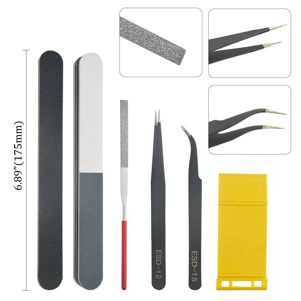 BXQINLENX Professional 9 PCS Model Tools Kit Modeler Basic Tools Craft Set Hobby Building Tools Kit for Gundam Car Model Building Repairing and Fixing(B)