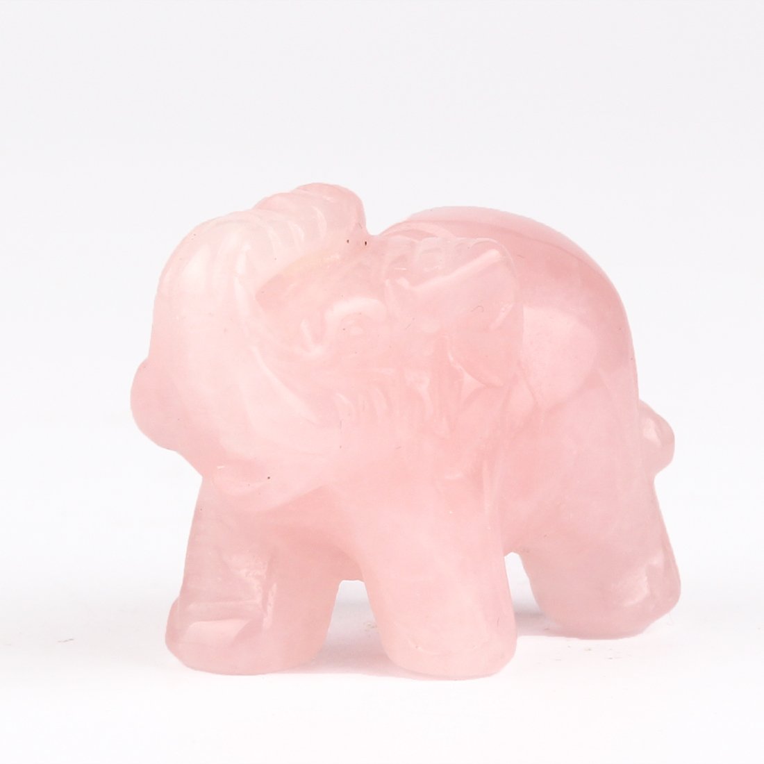 Natural Rose Quartz Elephant Statue Crafts Healing Crystal Stone Carved Figurine Chakra Reiki (Rose Quartz)