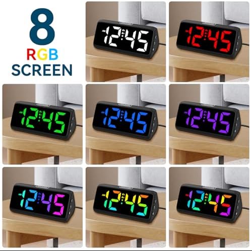 Netzu Loud Alarm Clock for Heavy Sleepers Black