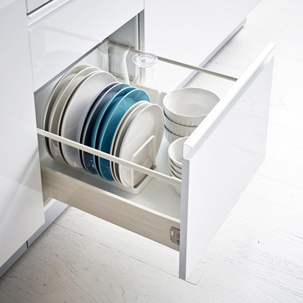 TIE-DailyNec 2 Pack Metal Dish Plate Storage Rack Kitchen Storage Cabinet Organizer Pot Lid Holder Multifunctional Dying Display Rack for Pad Pans Pots, Bakeware, Trays, Cutting Boards (Black)