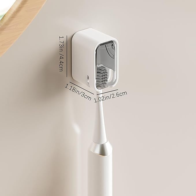 Toothbrush Holder Wall Mounted Toothbrush Holders for Bathrooms, Tooth Brush Holder for Travel and Home, Single Toothbrush Organizer with Cover for Shower 4PCS