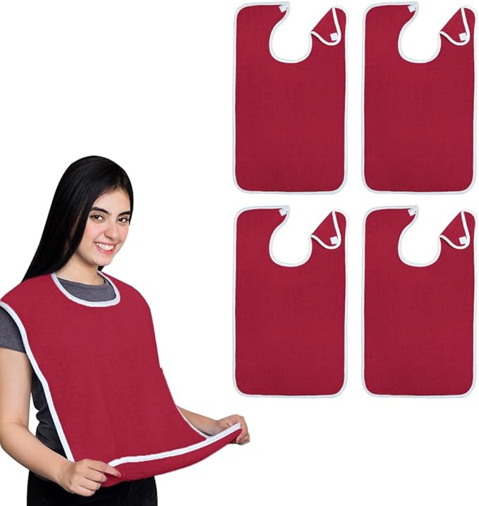 Avalon Towels Adult Bibs for Women 100% Cotton Bib for Adults for Eating - Terry Cloth Adult Bibs for Men Clothing Protectors