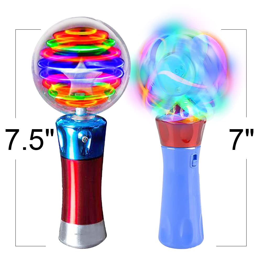 ArtCreativity Light Up Magic Ball Wand & Spinning Light Wand Set – LED Light Spinner Wands for Kids, Includes Flashing Light Up Spinner – Sensory Toys for Kids with Autism – Batteries Included
