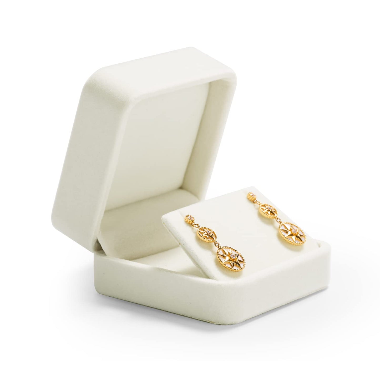 Oirlv Velvet Earring Gift Box Wedding Valentine's Day White Earrings Stud Case