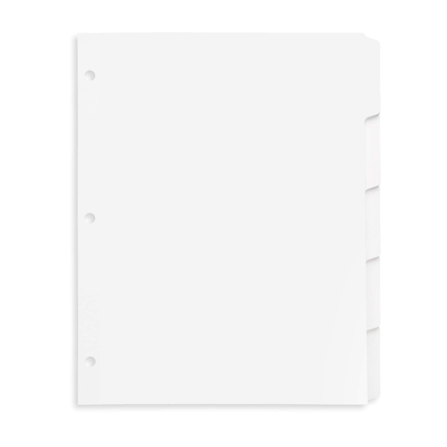 Blue Summit 3 Ring Binder Dividers with Tabs, Reinforced Edge, 1/5 Cut, Letter Size, 5 Tab Dividers for 3 Ring Binder Bulk, White, 20 Sets, 100 Pack