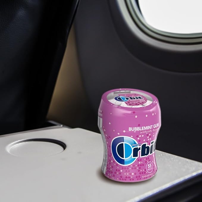 ORBIT Bubblemint Sugar Free Chewing Gum Bulk Pack, 55 Piece Bottle (4 Pack)