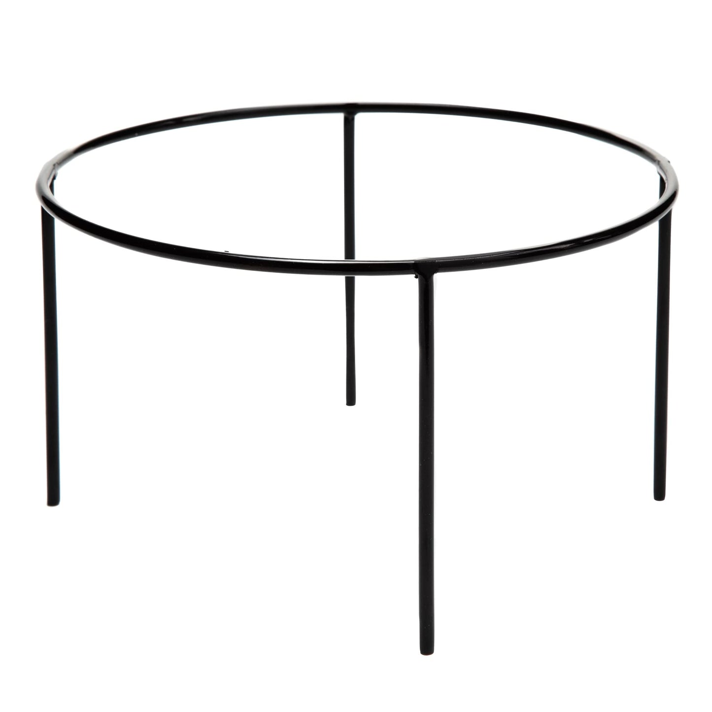 Bloem Hopson 10" Plastic Cachepot with Metal Stand - Decorative Indoor Planter with Black Metal Stand, Charcoal