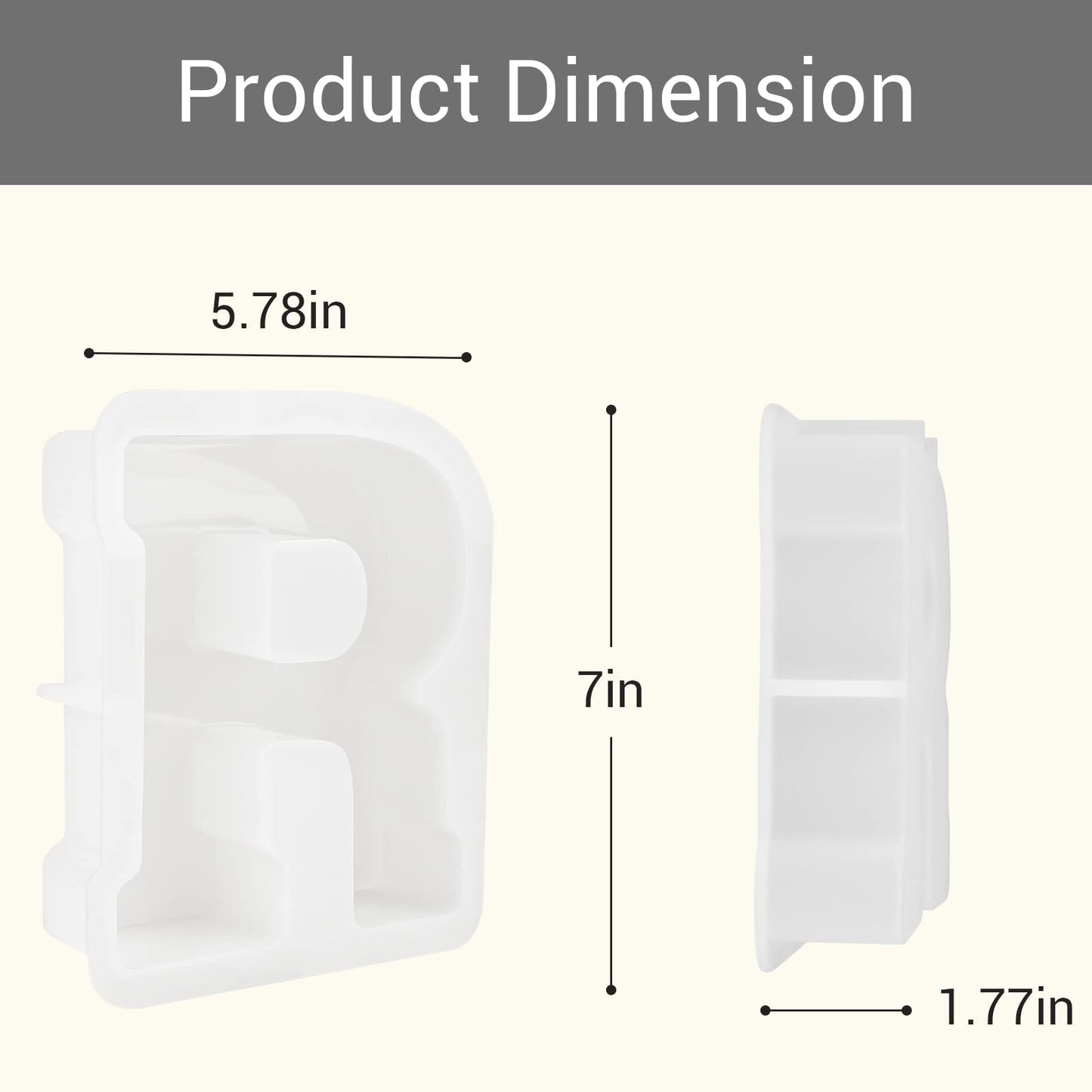 Gartful 7 Inch Large Letter Molds for Resin, 3D R Capital Alphabet Epoxy Resin Mold, A to Z Thick Resin Letter Molds for Making Letters, Word Sign Art, DIY Crafts, Making Cake, Party Home Decor