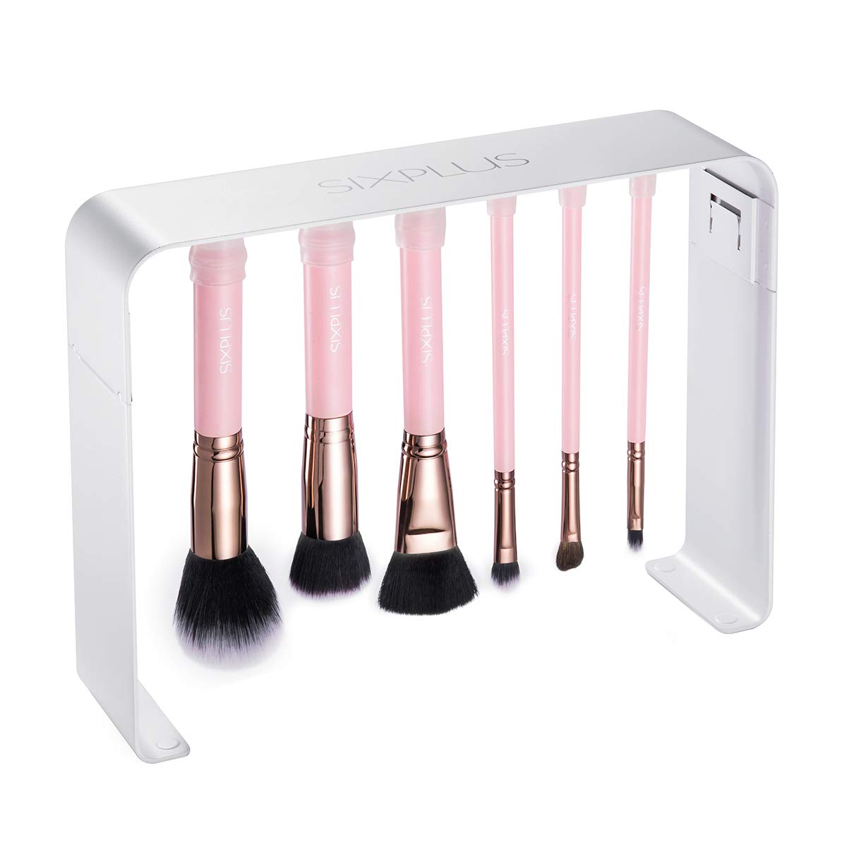 SIXPLUS Travel Makeup Brushes with Case, 15 Pcs Pink Makeup Brush Set Professional for Foundation Powder Concealer Eyeshadow Blush, Covers, Best Make Up Brush Kit Gift for Women Girlfriend Mom