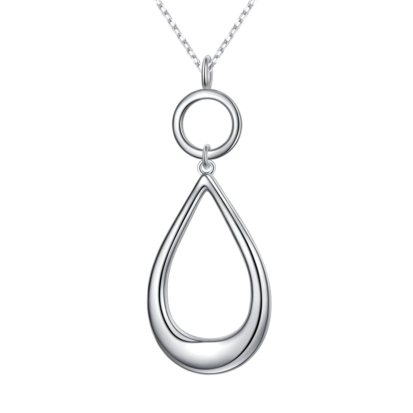 DAOCHONG Long Necklace Teardrop Sweater Necklace Long Chain Waterdrop Necklace for Women