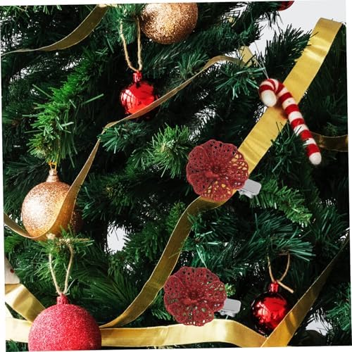 Alipis 100pcs Christmas Flower Decoration Clip Flower Decor Clips Tree Ornament Hangers Metal Ornament Hooks Wreath Hanging Clips Metal Hanging Clips Christmas Decor Clips Iron Silver