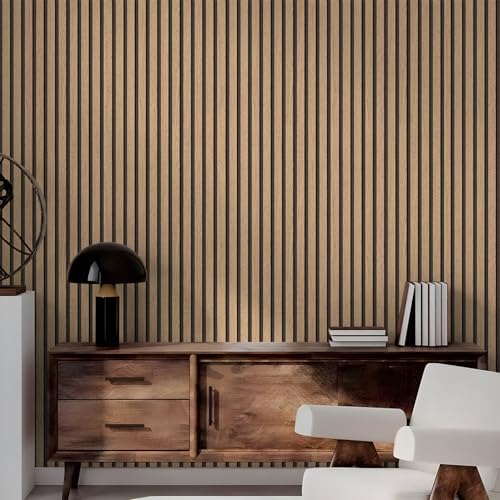 myforHD Wallpaper Peel and Stick Wood Grating Stripe Self-Adhesive Wallpaper Faux Wood Contact Paper Wood Slats Self Adhesive Wall Paper PVC Vinyl Film Removable Waterproof 17.3" x 236" - color: Wood E, size: 17.3" x 236.2"