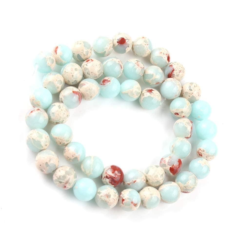 60pcs 6mm Snakeskin Imperial Beads Natural Gemstone Beads Round Loose Beads for Jewelry Making