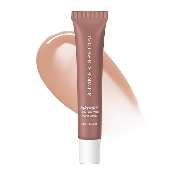 URQT Summer Special Lip Butter Balm, Hydrating, Nourishing & Softening Lip Care with Natural Oils & Fruit Extracts, Long-Lasting Moisture, Non-Sticky Shine, Soften Dry Lips Lip Care (#3 lced Coffee)