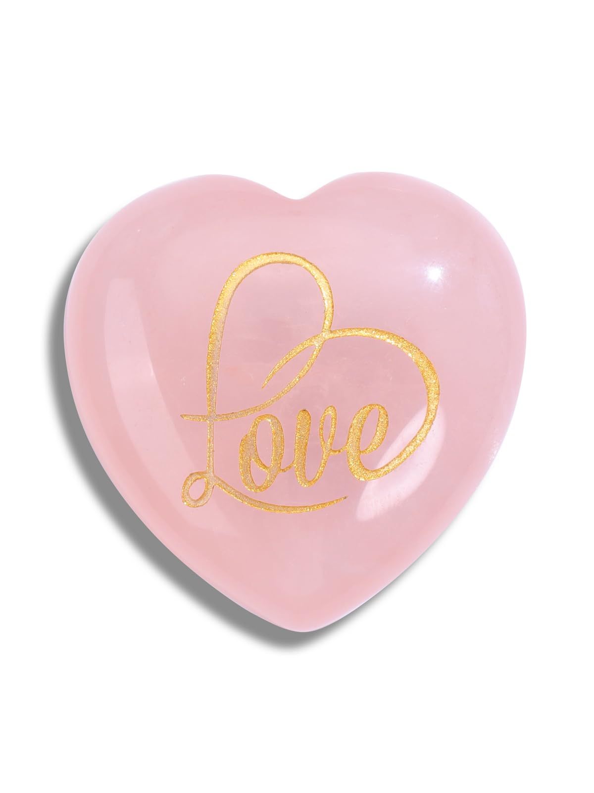 Jovivi Pocket Hug Heart Token,Natural Crystals and Healing Stones with Hug Cards Rose Quartz Love Heart Gemstone Gift