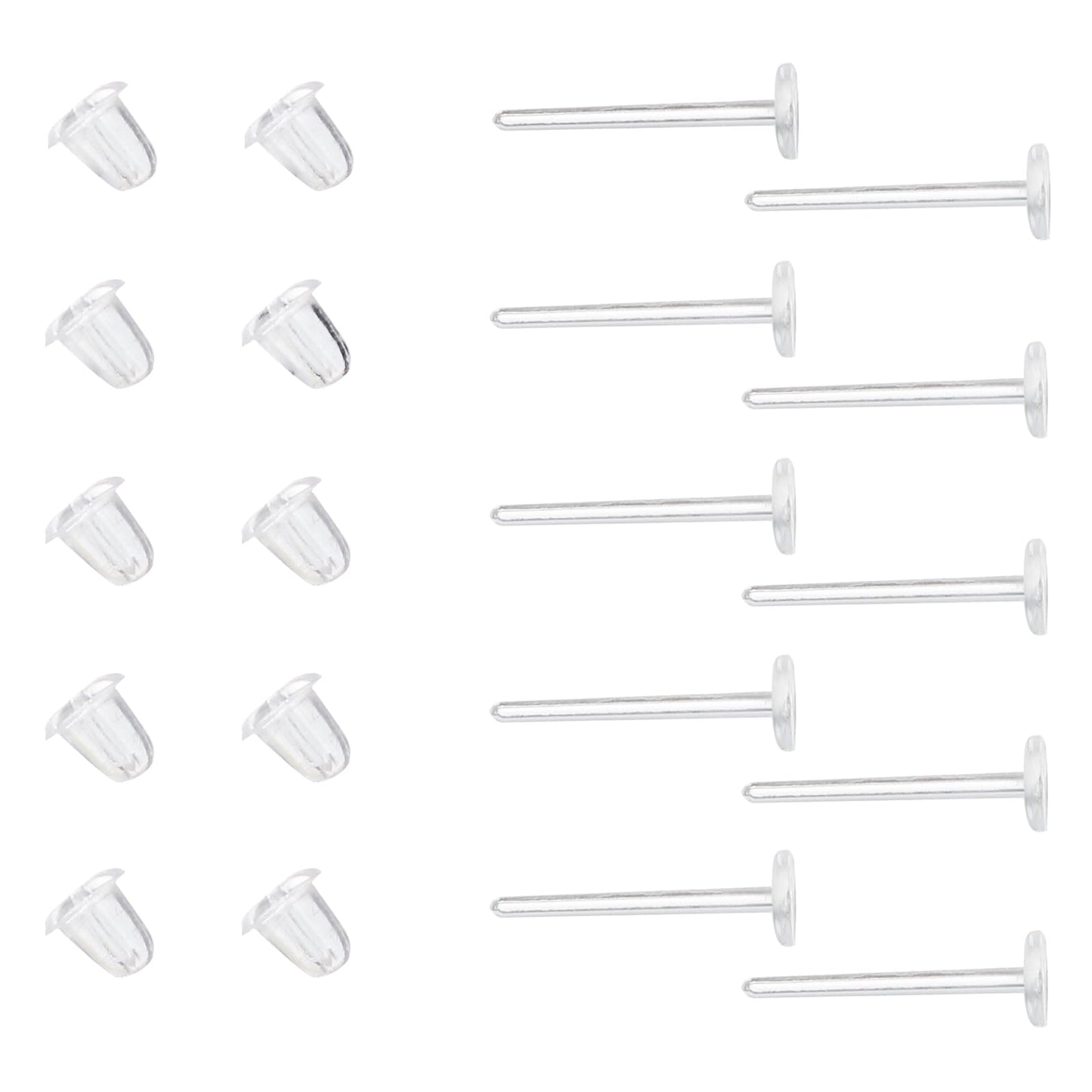 YOYOSTORE 3mm Invisible Plastic Earrings Blank Pins Stud Tiny Head Findings DIY Supplies (200 pieces/100 Pairs)