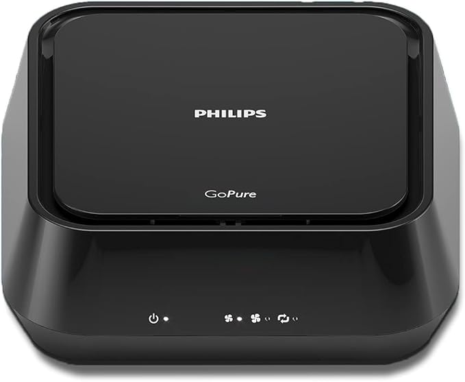 Philips GoPure GP5212 High Performance HEPA Air Purifier for Car, Removes up to 100 Pollutants, Exhaust Fumes, VOCs, Smoke, Bad Odors, Bacteria and Viruses,Black
