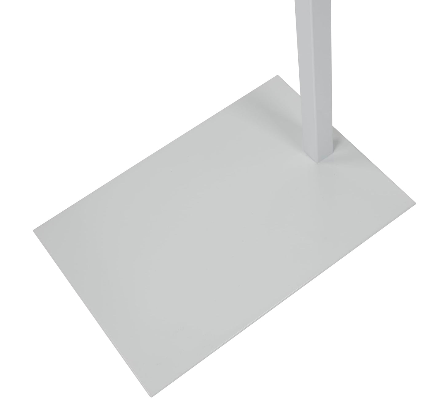 SSWBasics Adjustable White Costumer Stand – Single Arm Clothes Rack - Retail Clothing and Garment Display Stand – Ideal For Showcasing Hanging Items In Thrift Shops, Boutiques and Retail Stores