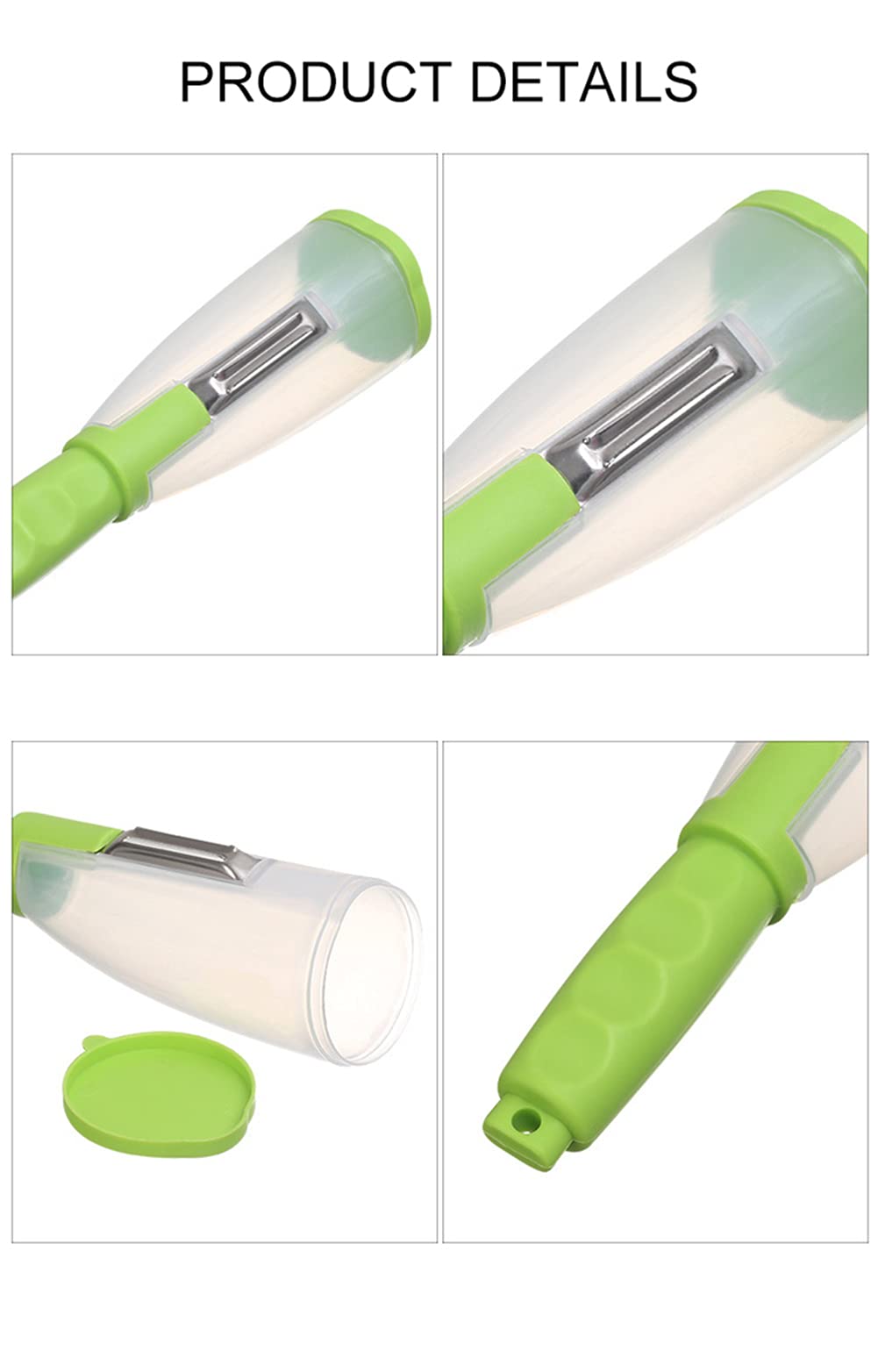Megqi Multifunctional Storage Type Peeling Knife Peeling Knife With Storage Tube Peeler Peeling Apple Supplies Household Peeling Knife (Green) 21*5.5*5.5