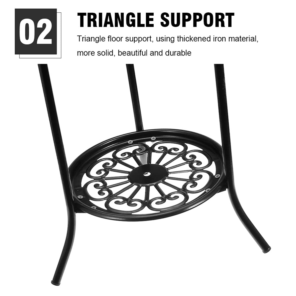 GOWENIC Heavy Duty Potted Plant Stand, Double Layer Metal Flower Pot Rack for Indoor Outdoor, Plant Rack for Patio Balcony
